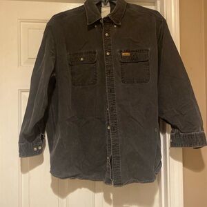 Vintage Carhartt Button Down Black Heavy Denim Shirt Men’s Size 2XL